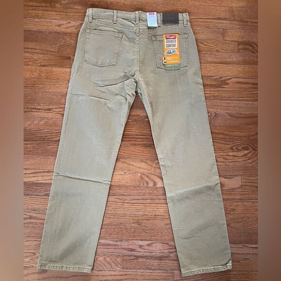 BEIGE WRANGLER STRAIGHT LEG REGULAR FIT ADVANCED COMFORT JEANS 38 X 32 - Picture 4 of 6